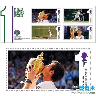 穆雷温网夺冠登上邮票 英邮局将发售纪念套票